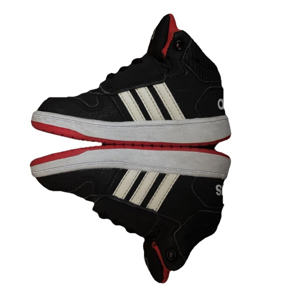 Adidas Hoops 2.0 Sneaker Toddler 7K Black White Red Mid Basketball B75945